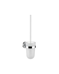 Polo 0715.001.01 Wall Mounted Toilet Brush Holder in Polished Chrome, White Holder