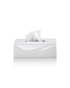 DW KB 88 Ceramic Tissue Box Holder in White