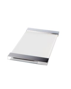 DW TAB 37 Frosted Glass Vanity Tray, Polished Chrome