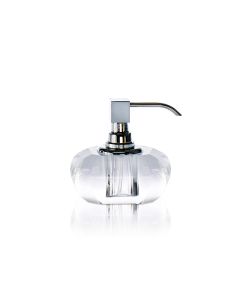 DW KR SSP Freestanding Crystal Glass Soap Dispenser, Polished Chrome Pump