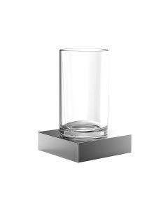 Liaison 1820.001.01 Wall Mounted Clear Crystal Glass Toothbrush Holder with Polished Chrome Holder