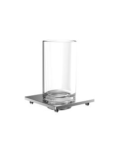Liaison 1820.001.02 Freestanding Clear Crystal Glass Toothbrush Holder with Polished Chrome Base