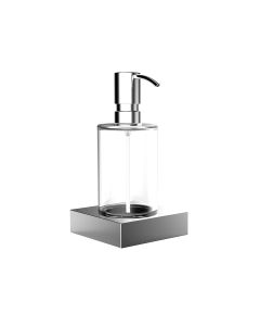 Liaison 1821.001.02 Wall Mounted Clear Crystal Glass Soap Dispenser with Polished Chrome Holder and Pump