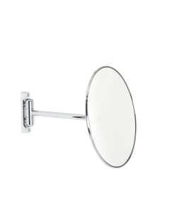 Discolo 38/1 Round Wall Mounted One-Arm Magnifying Makeup Mirror in Polished Chrome, 3x Magnification