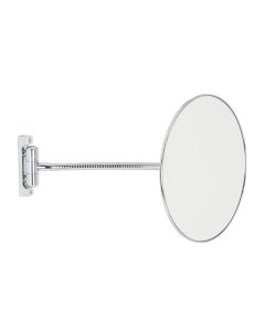 Discolo 38/F Round Wall Mounted Flexible Arm Magnifying Makeup Mirror in Polished Chrome, 3x Magnification
