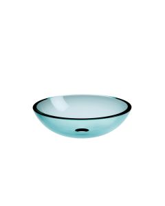 Acquaio 53695 Round Glass Vessel Bathroom Sink, 11.8"