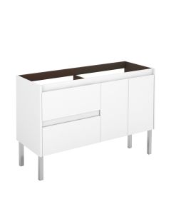 Ambra 120F DBL Base Freestanding Double Bathroom Vanity, with Chrome Legs, Base Only, 47.4"