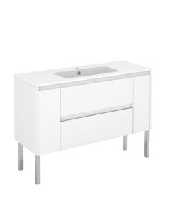Ambra 120F Freestanding Bathroom Vanity, with Chrome Legs, Includes Integrated Ceramic Sink, 47.4"