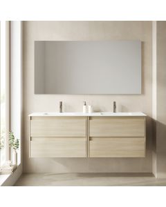 Ambra 160 Wall Mounted / Floating Double Bathroom Vanity, Includes Integrated Ceramic Sink, 63.0"