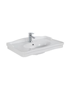 Antique 80 Classical Ceramic Wall Mounted Bathroom Sink in Glossy White, 31.5"