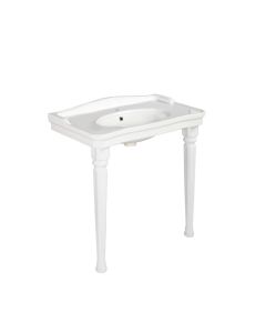 Antique 100+270 Classical Ceramic Console Bathroom Sink in Glossy White, 39.4"