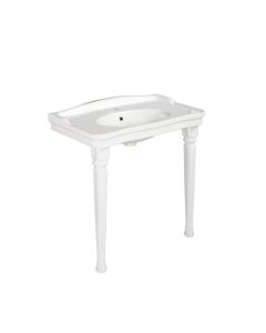 Antique 80+270 Classical Ceramic Console Bathroom Sink in Glossy White, 31.5"