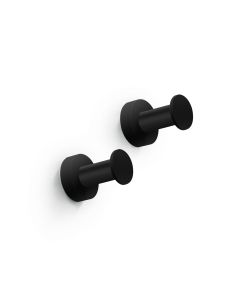 Baketo 5208.22 Bathroom Towel Hook in Matte Black, Set of Two