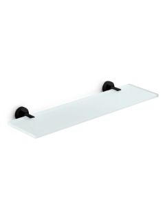 Baketo 5234.22+5276-79 Wall Mounted Frosted Glass Bathroom Shelf, Matte Black