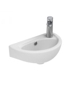 Basic 4040.01R WG Modern Oval Vessel or Wall Mounted Bathroom Sink, 15.5"