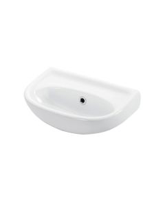 Basic 4000 Small Ceramic Wall Mounted Bathroom Sink in Glossy White, 15.5"