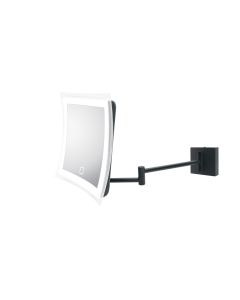 Beauty Touch Square Wall Mounted Two-Arm LED Lighted Magnifying Makeup Mirror, Adjustable Light Color Changing Touch Sensor, 5x Magnification