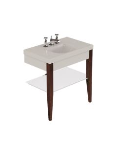 Bentley 3930-32C Classic Console Bathroom Vanity in Darkened Ash Wood, Includes Integrated Ceramic Sink