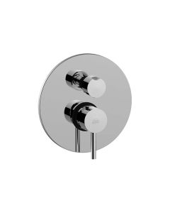 Birillo BI 018 Concealed Two Outlet Shower Faucet in Polished Chrome, Includes Rough-in Valve and Trim