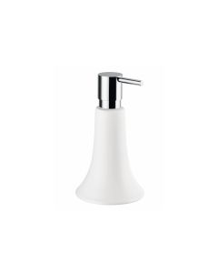 Bolt 3234 Freestanding Ceramic Soap Dispenser in White, Polished Chrome Pump