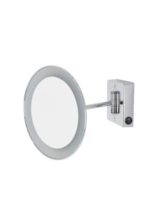 Discolo LED Round Wall Mounted One-Arm LED Lighted Magnifying Makeup Mirror, 3x Magnification