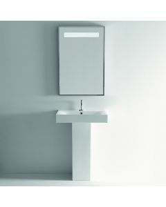 Cento 3570+3530-35 Rectangular Ceramic Pedestal Bathroom Sink in White
