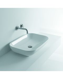 Ciotola 70C Ceramic Vessel Bathroom Sink in Glossy White, 27.6"