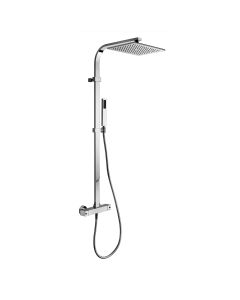 City ZCOL 665 Shower System in Polished Chrome, Includes Shower Head, Hand Shower, Slide Bar, and Rough-in Valve