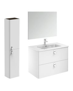 Concert 80 Pack 2 Wall Mounted / Floating Bathroom Vanity, Includes Integrated Ceramic Sink, Wall Mirror, and Bathroom Cabinet, 31.9"