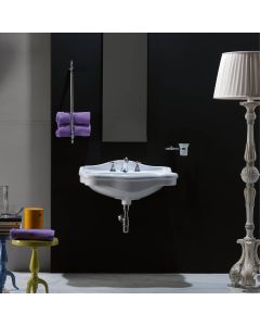 Contea 72 Classical Wall Mounted Ceramic Bathroom Sink in Glossy White, 28.3"