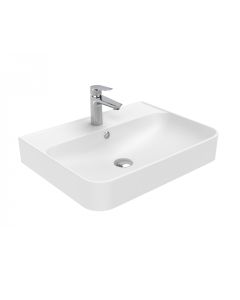 Contour 81060 Modern Rectangular ADA Compliant Vessel or Wall Mounted Bathroom Sink, 23.6"