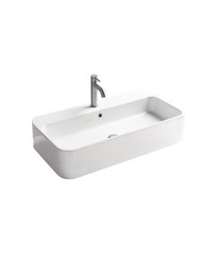 Cosa 80 Rectangular Ceramic Vessel or Wall Mounted Bathroom Sink, 31.5"