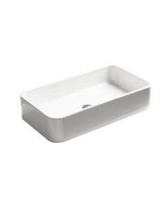 Cosa 80C Rectangular Ceramic Trough Vessel Bathroom Sink, 31.5"