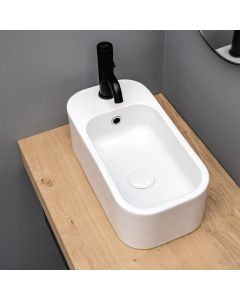 Cosa Mini 48C Small Ceramic Countertop Bathroom Sink, 18.9"