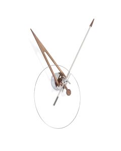 Cris Wall Clock, Steel, Walnut and Fiberglass