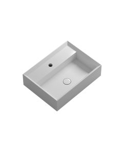 Cut 60.45 Rectangular Ceramic Vessel or Wall Mounted Bathroom Sink, 23.6"