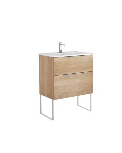 Dalia C70F Freestanding Bathroom Vanity, With Chrome Legs, Includes Integrated Ceramic Sink, 28.1"