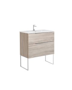 Dalia C80F Freestanding Bathroom Vanity, With Chrome Legs, Includes Integrated Ceramic Sink, 32.0"