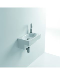 Deca Ceramic Wall Mounted Bathroom Sink in Glossy White, 17.7"