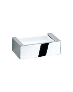 DW BK WSS Wall Mounted Ceramic Soap Dish with Polished Chrome Holder