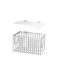 DW WA GTKS 1 Wall Mounted Satin Glass Shower Shelf, Polished Chrome, 10.4"