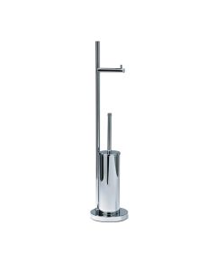 DW 670 Freestanding Toilet Paper Holder and Toilet Brush Set in Polished Chrome