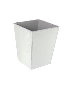 Ecopelle 2203 Leather Bathroom Wastebasket in White