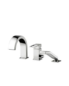 Effe EF 040 Deck Mounted Tub Filler in Polished Chrome, Includes Hand Shower