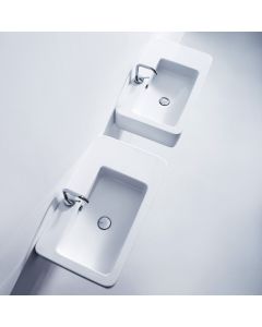 Ego 3243 Rectangular Ceramic Vessel or Wall Mounted Bathroom Sink, 29.5"