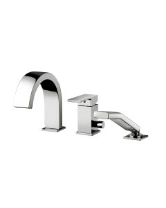 Elle EL 040 Deck Mounted Tub Filler in Polished Chrome, Includes Hand Shower