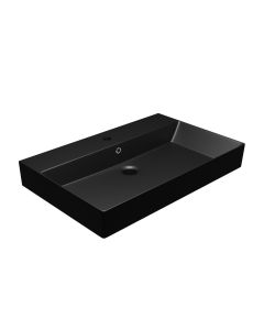 Energy 70 Rectangular Ceramic ADA Compliant Vessel or Wall Mounted Bathroom Sink in Matte Black, 27.6"