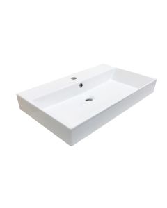 Energy 70 Rectangular Ceramic ADA Compliant Vessel or Wall Mounted Bathroom Sink, 27.6"