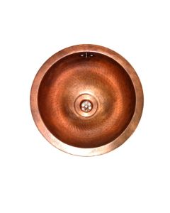 ER 360 Round Metal Undermount Bar Sink in Antique Copper, 13.0"