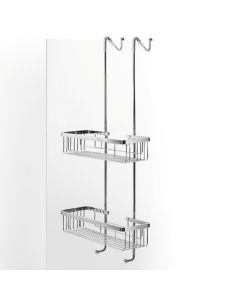 Filo 50030 Over-the-door Two-Tier Shower Basket in Polished Chrome